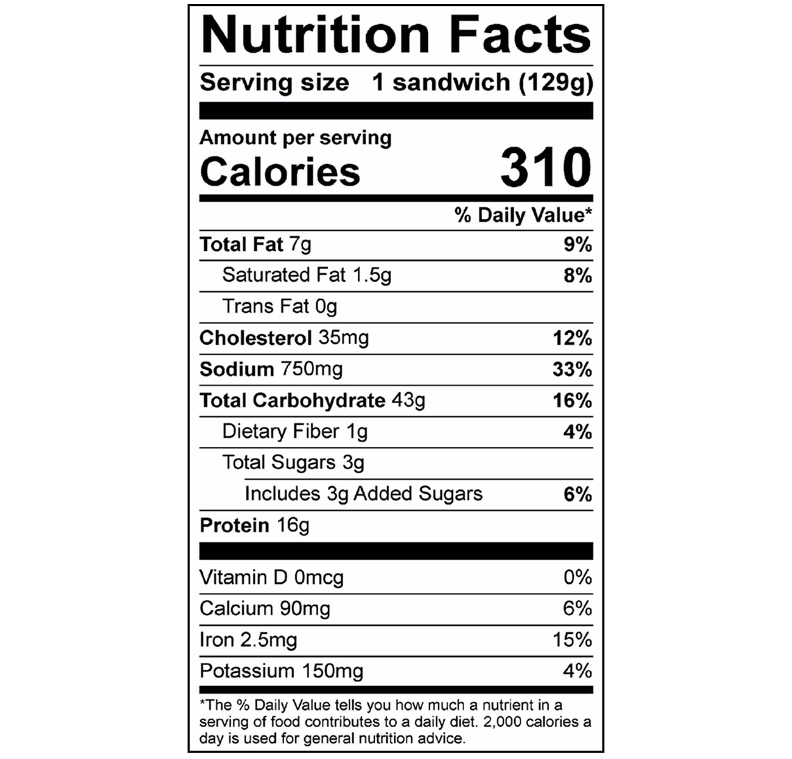 Skinny Butcher Crazy Crispy® Chicken on Pretzel Sandwich Nutrition Facts